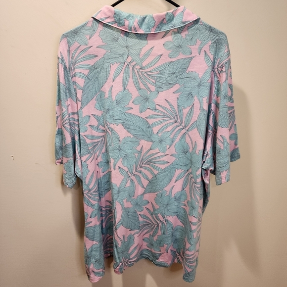 Land's End Women's Green and pink Floral plus size polo shirt 2X - Picture 7 of 11